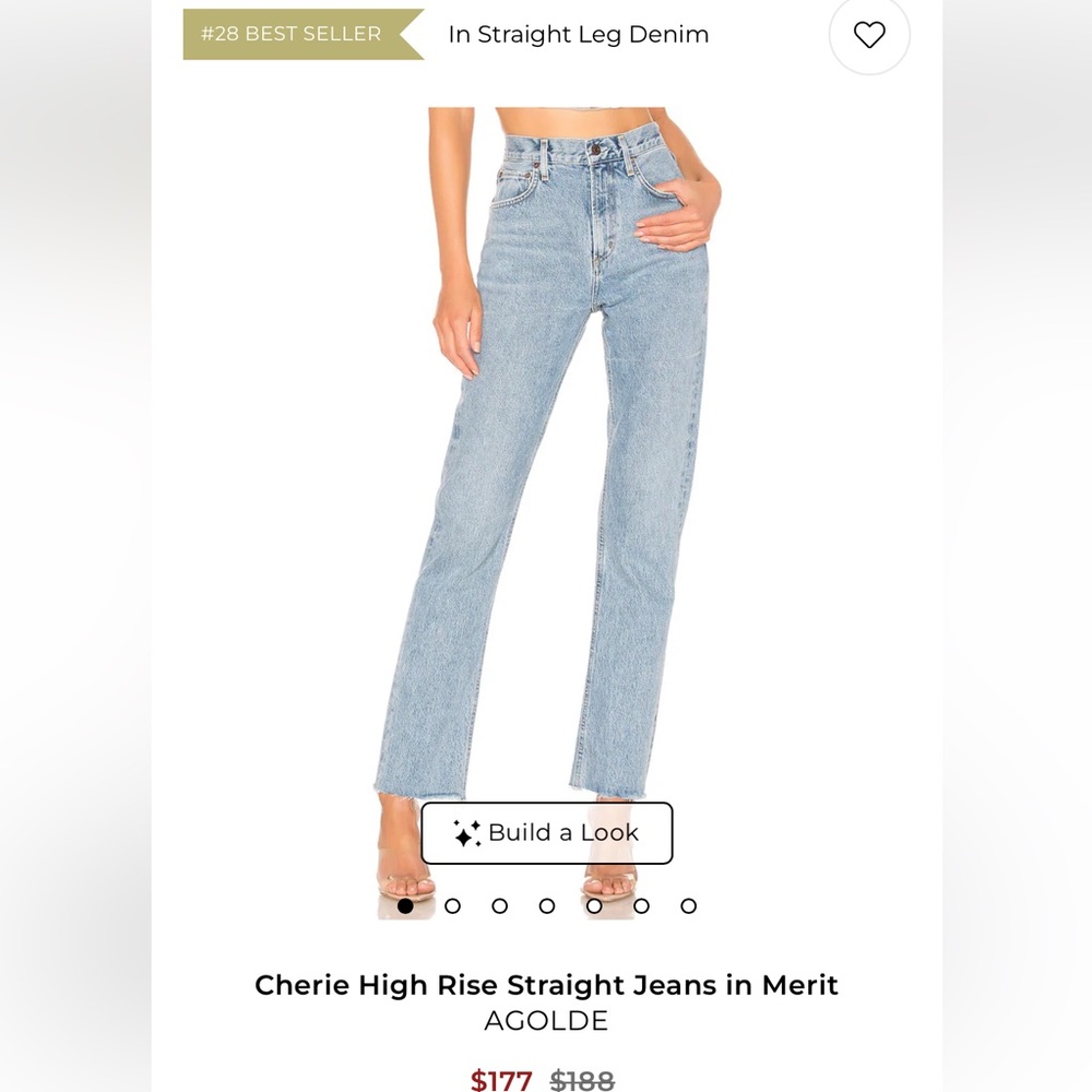 Agolde Cherie High Rise Straight Jeans in Merit